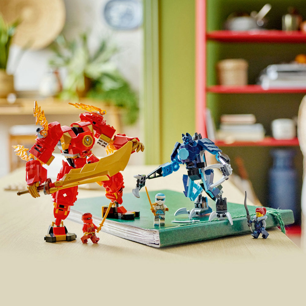LEGO NINJAGO Meca Elemental del Fuego de Kai 71808 con 4 minifiguras y espada dorada