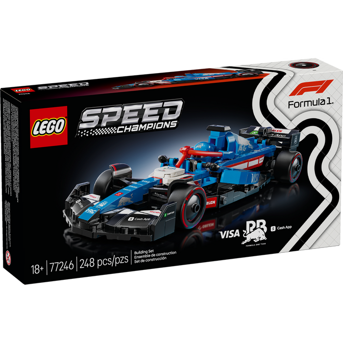Maqueta LEGO Speed Champions RB VCARB 01 F1 77246 con diseño 2024, halo, alerón trasero y minifigura de piloto