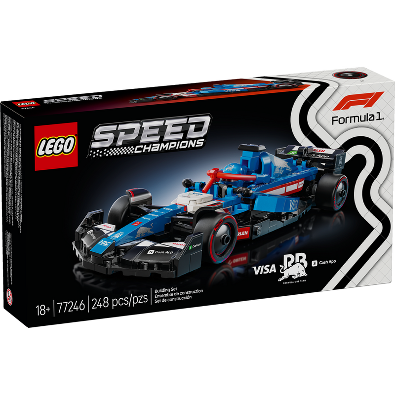 Maqueta LEGO Speed Champions RB VCARB 01 F1 77246 con diseño 2024, halo, alerón trasero y minifigura de piloto