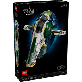 LEGO Star Wars Ultimate Collector Series Nave Estelar Clase Firespray de Jango Fett 75409 con minifiguras de Jango Fett y Boba Fett, modelo de colección para adultos de 2970 piezas.