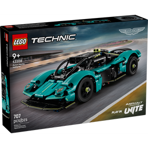 LEGO Technic Aston Martin Valkyrie 42208 coche deportivo turquesa con motor V12 y puertas de ala de gaviota