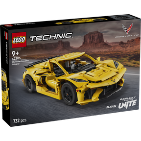 Maqueta LEGO Technic Chevrolet Corvette Stingray 42205 con motor V8, dirección funcional y puertas abatibles