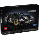 LEGO Technic Ford GT40 MKII 1966 42223 maqueta auto clásico negro y plata con motor V8 y puertas abatibles
