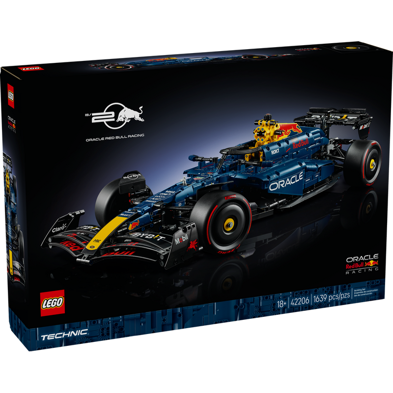 Maqueta LEGO Technic Red Bull RB20 F1 42206 a escala 1:8 con motor V6, suspensión realista, DRS ajustable y caja de cambios