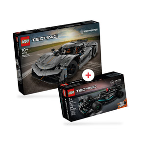 Combo Fans de la pista: Mercedes-AMG F1 W14 E Performance Pull-Back (42165) y Hipercoche Koenigsegg Jesko Absolut Gris (42173)