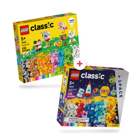 Combo Classic: Planetas Espaciales Creativos (11037) y Mascotas Creativas (11034)