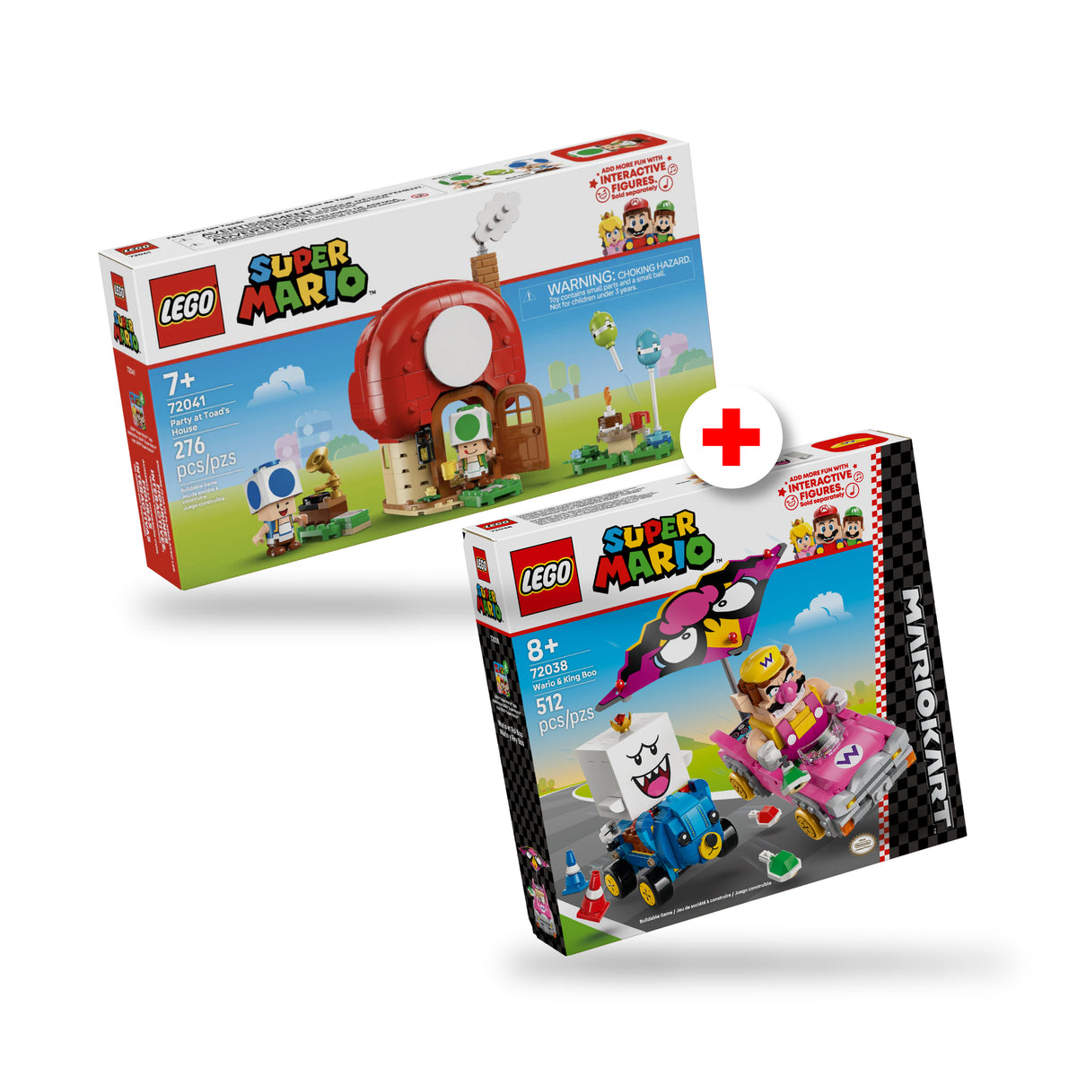 Combo Super Mario: Mario Kart™ – Wario y Rey Boo (72038) y Fiesta en la casa de Toad (72041)