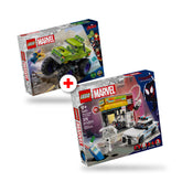 Combo Super Heroes: Multiverso Arácnido: Miles Morales vs. Mancha (76311) y Camión de Hulk vs. Thanos (76312)