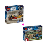 Combo Star Wars: Speeder de Cobb Vanth (75437) y Hogar de Grogu (75443)