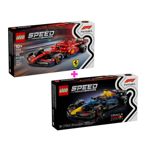 Combo Ferrari vs Red Bull F1®: Auto de Carreras Ferrari SF-24 F1® (77242) y Auto de Carreras Oracle Red Bull Racing RB20 F1® (77243)