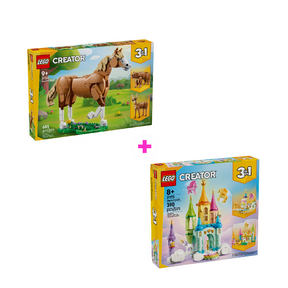 Combo Creator: Caballo Noble (31166) y Castillo de los Unicornios (31175)