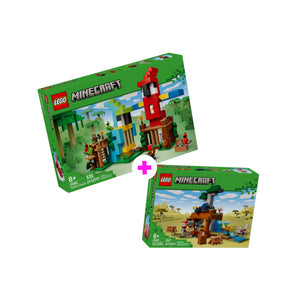 Combo Minecraft: Las Casas-Loro (21282) y La Expedición a la Mina del Armadillo (21269)