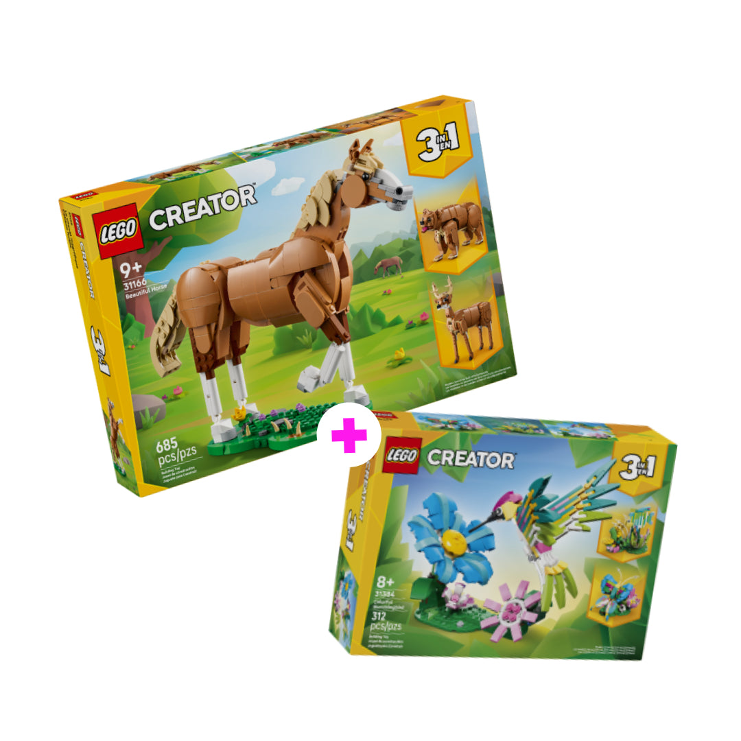 Combo Creator: Caballo Noble (31166) y Fauna Salvaje: Colibrí de Colores (31384)