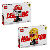 Combo Scuderia Ferrari HP: Casco de Charles Leclerc (43014) y Casco de Lewis Hamilton (43022)