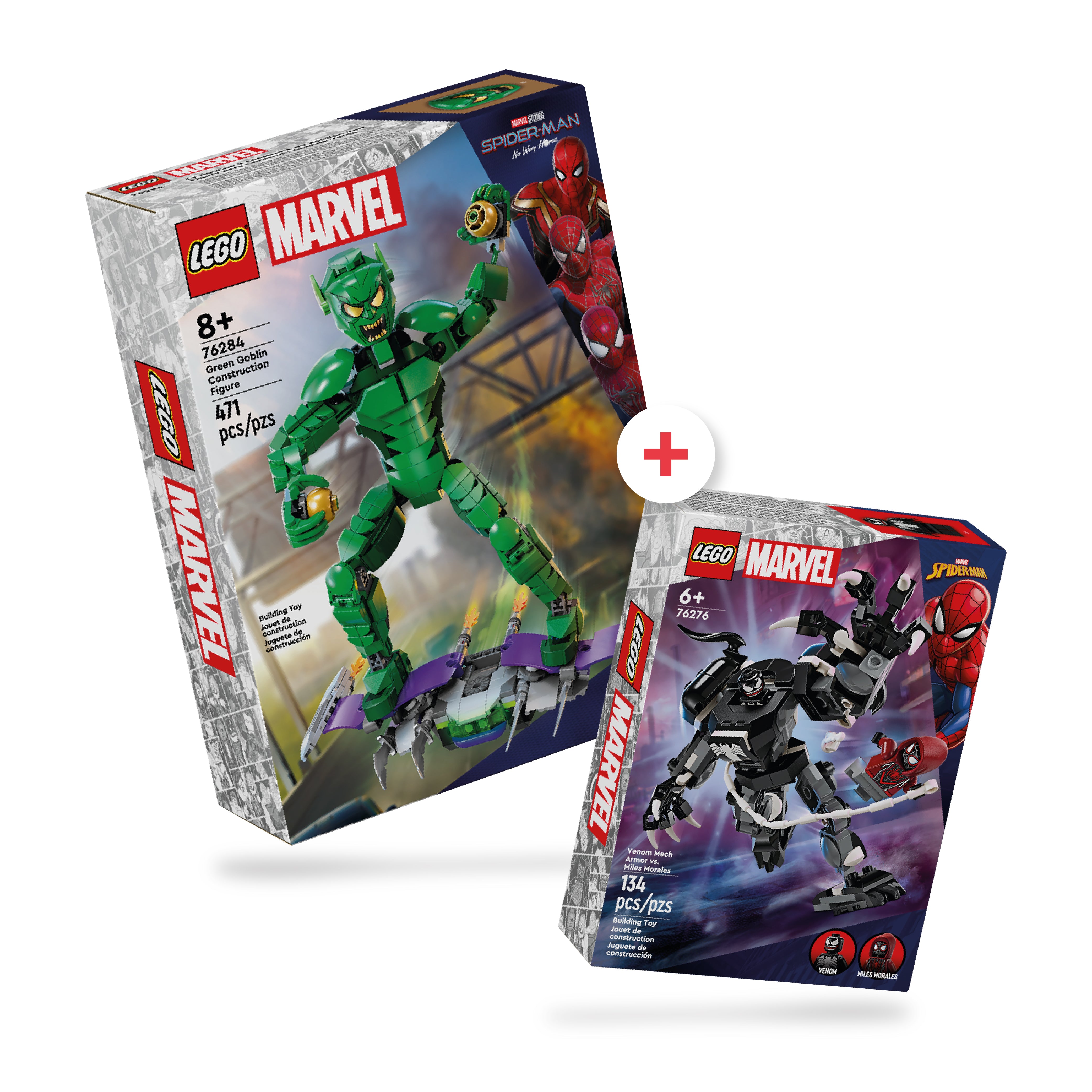 Combo Super Heroes 1: Figura para Construir: Duende Verde (76284) y Ar