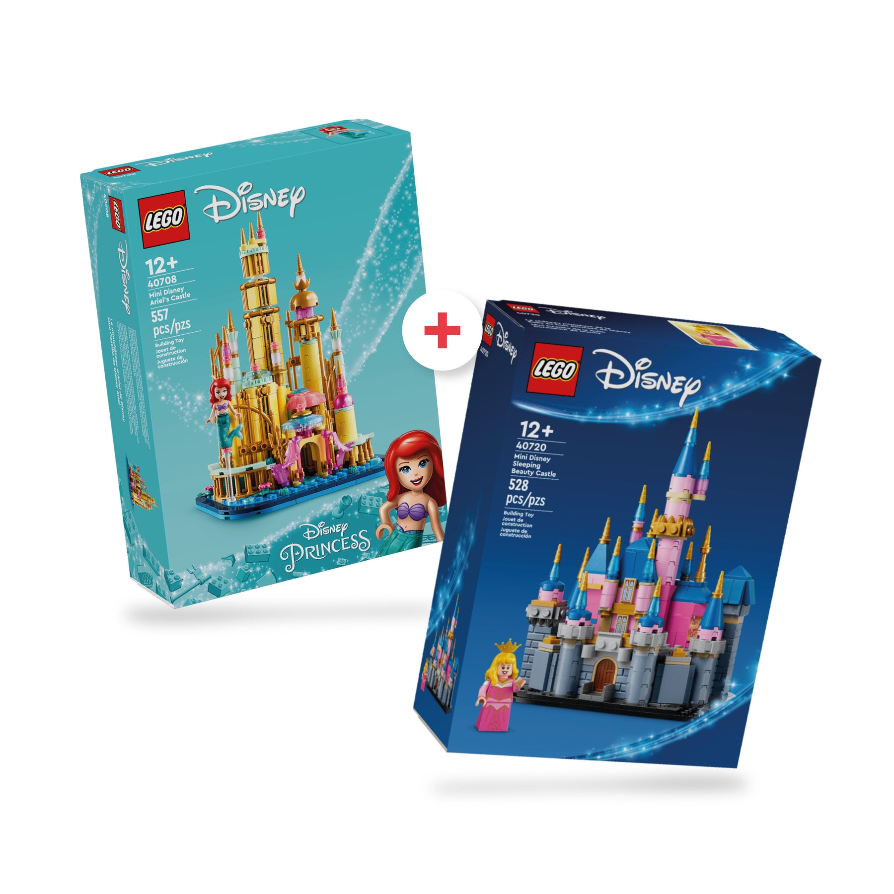 Combo Castillos: Mini Castillo de Disney Ariel (40708) y Mini Castillo Disney de la Bella Durmiente (40720)