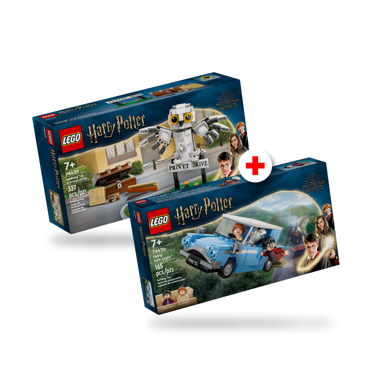 Combo Harry Potter: Hedwig™ en el Número 4 de Privet Drive (76425) y Ford Anglia™ Volador (76424)