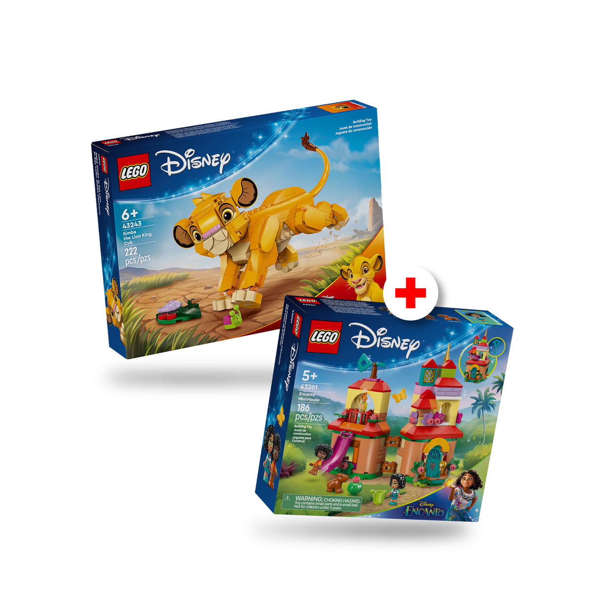 Combo Disney: El Rey León: Simba Cachorro (43243) y Mini Casa de Encanto (43261)