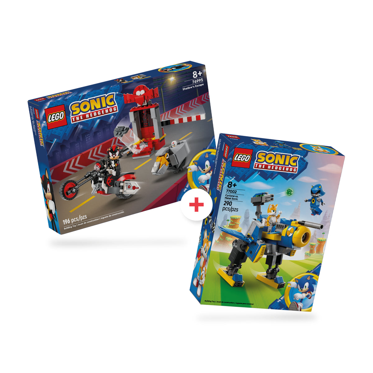 Combo Sonic: Huida de Shadow the Hedgehog (76995) y Ciclón vs. Metal Sonic (77002)