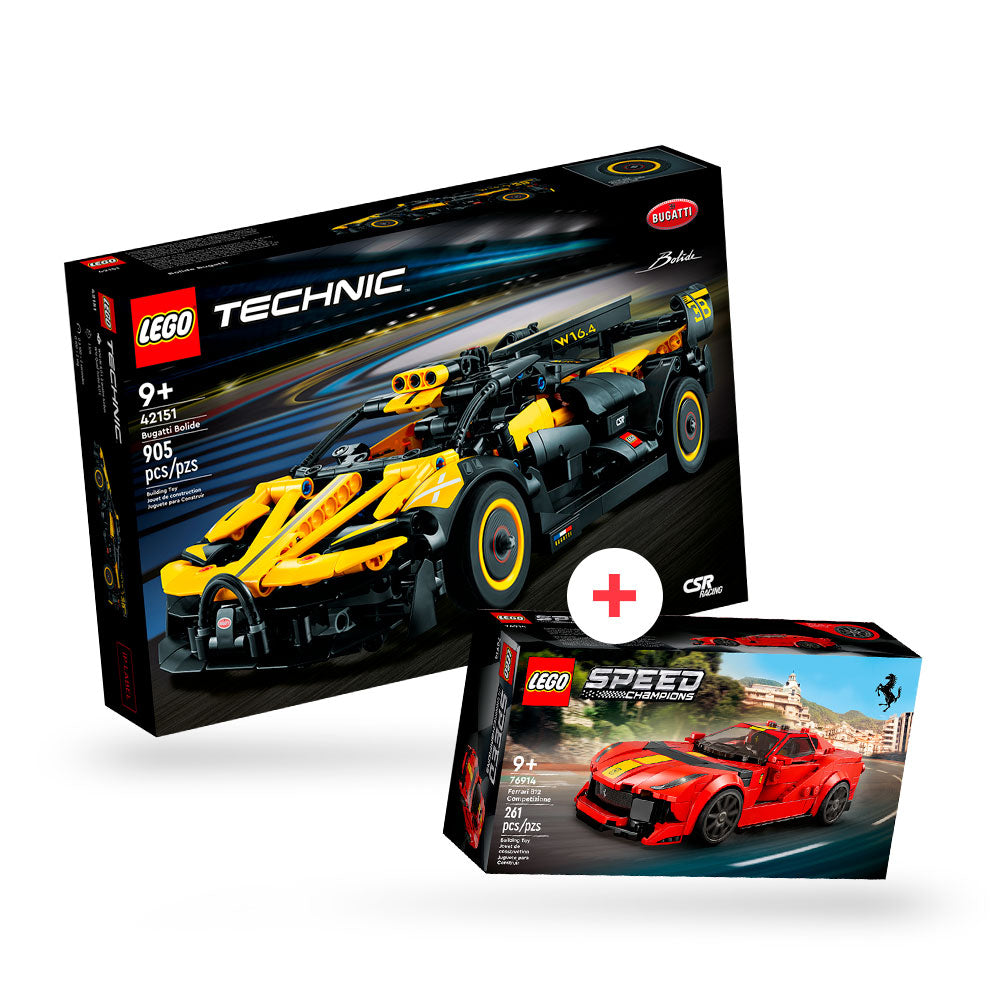 Combo Vehículos 2: LEGO® Technic Bugatti Bolide (42151) y LEGO® Speed Champions Ferrari 812 Competizione (76914)